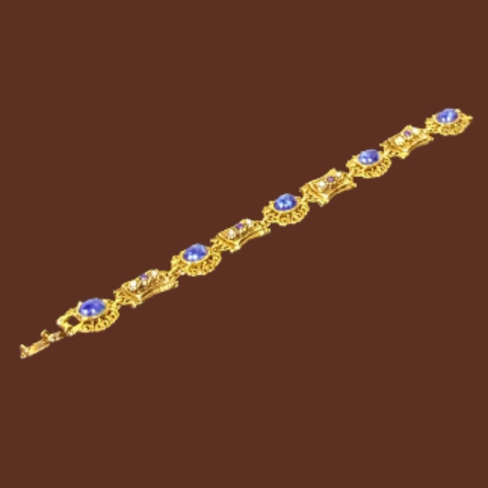 ART©️ Designer Easter Egg Beads Gold Tone Vintage Bracelet - Picture 11 of 11
